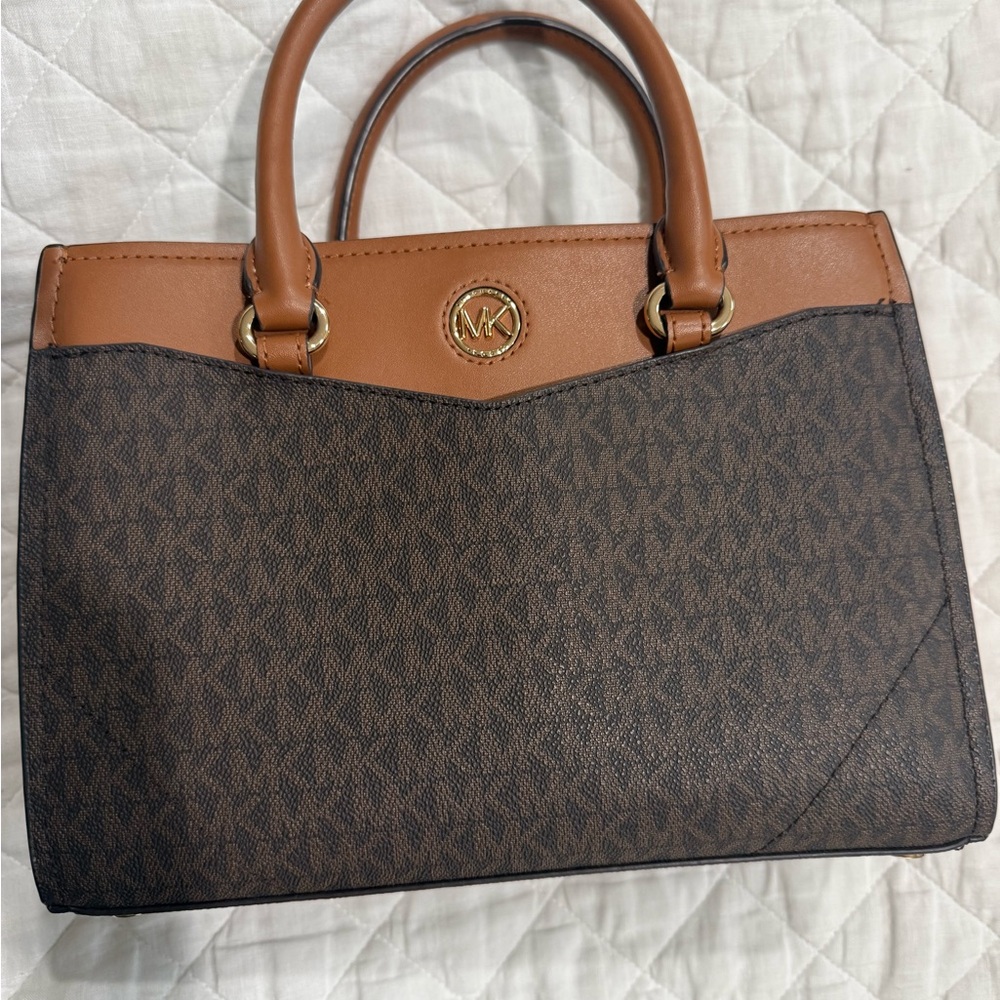 Michael Kors Signature Brown and Tan Satchel